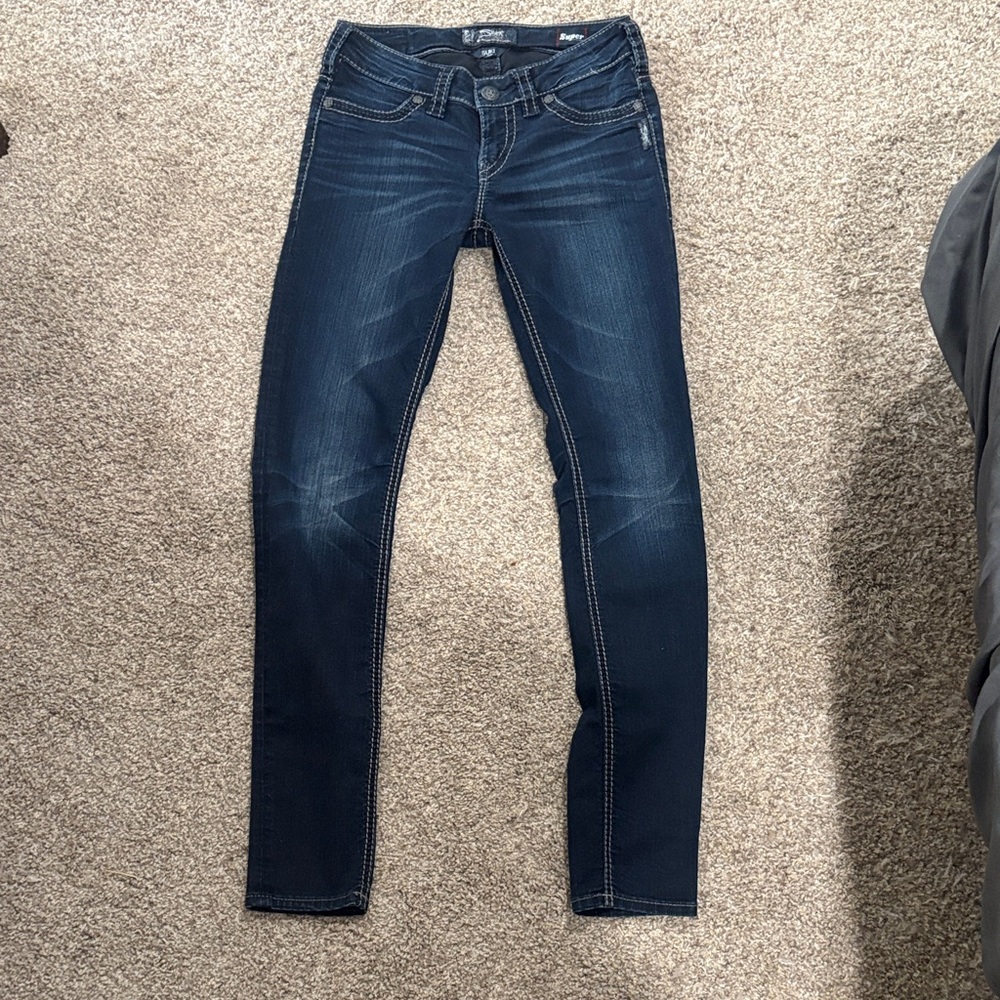 Silver Jeans Dark Indigo Skinny Jeans